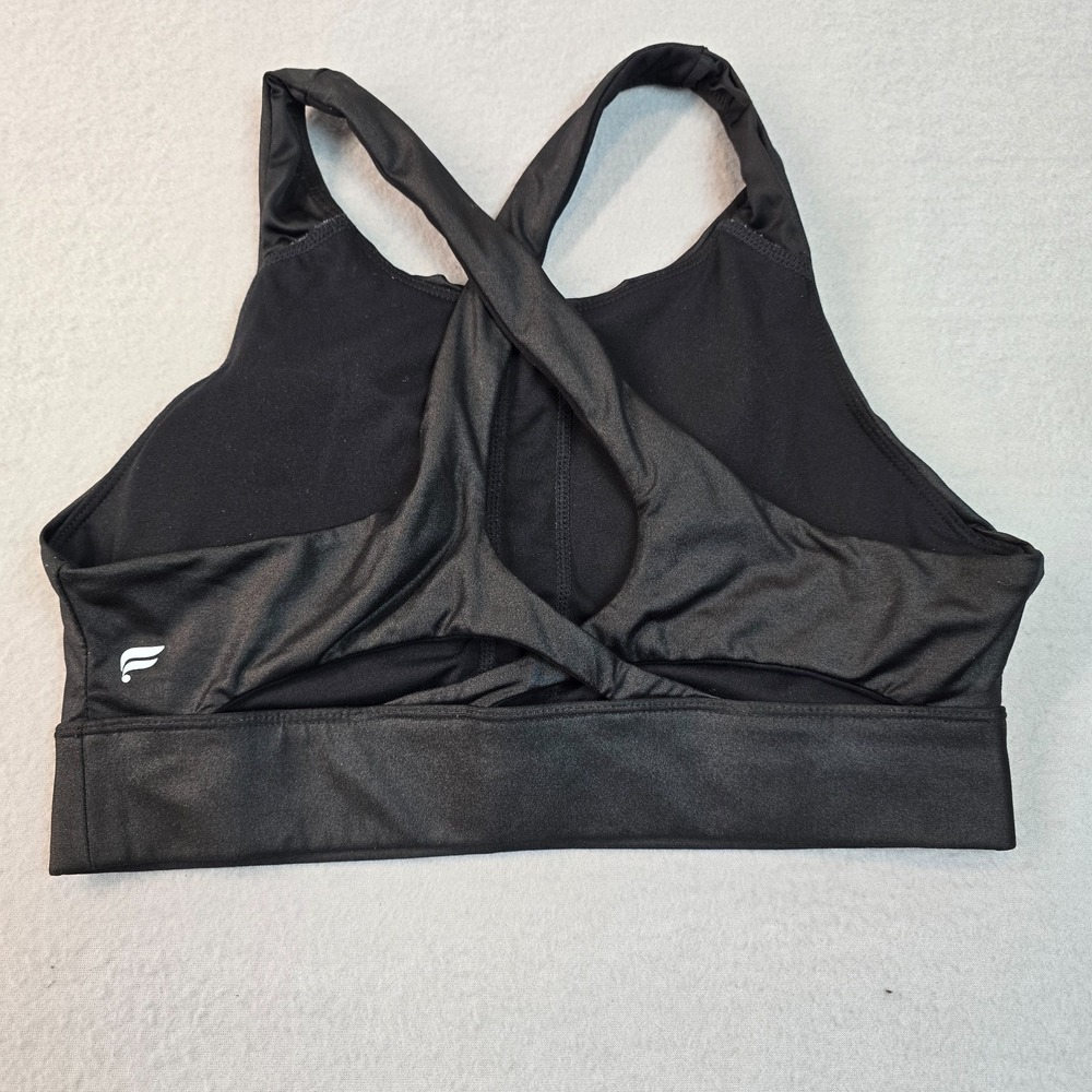 Fabletics Black Sports Bra Womens Small Medium Strappy Cross Back Medium Support - Picture 5 of 5